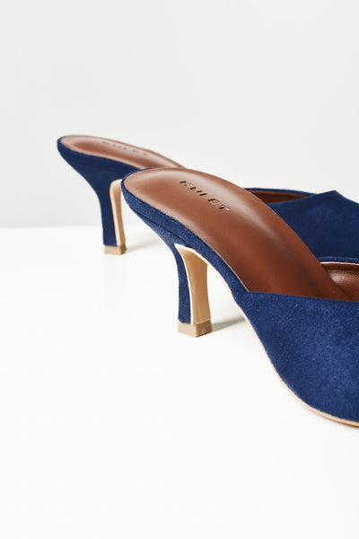 INEZ Kitten Heel in Suede Navy