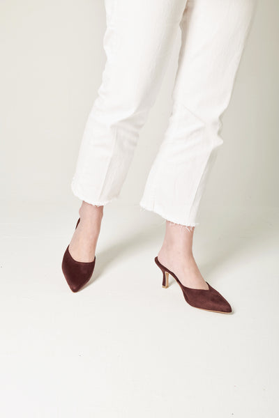 INEZ Kitten Heel in Suede Brown