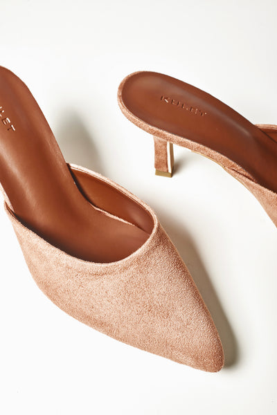 INEZ Kitten Heel in Suede Nude