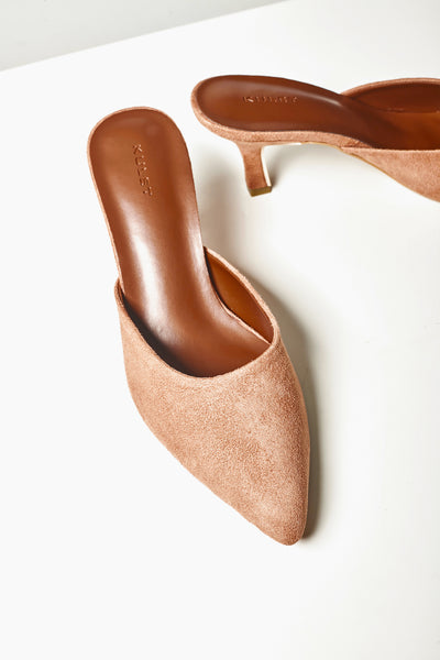 INEZ Kitten Heel in Suede Nude